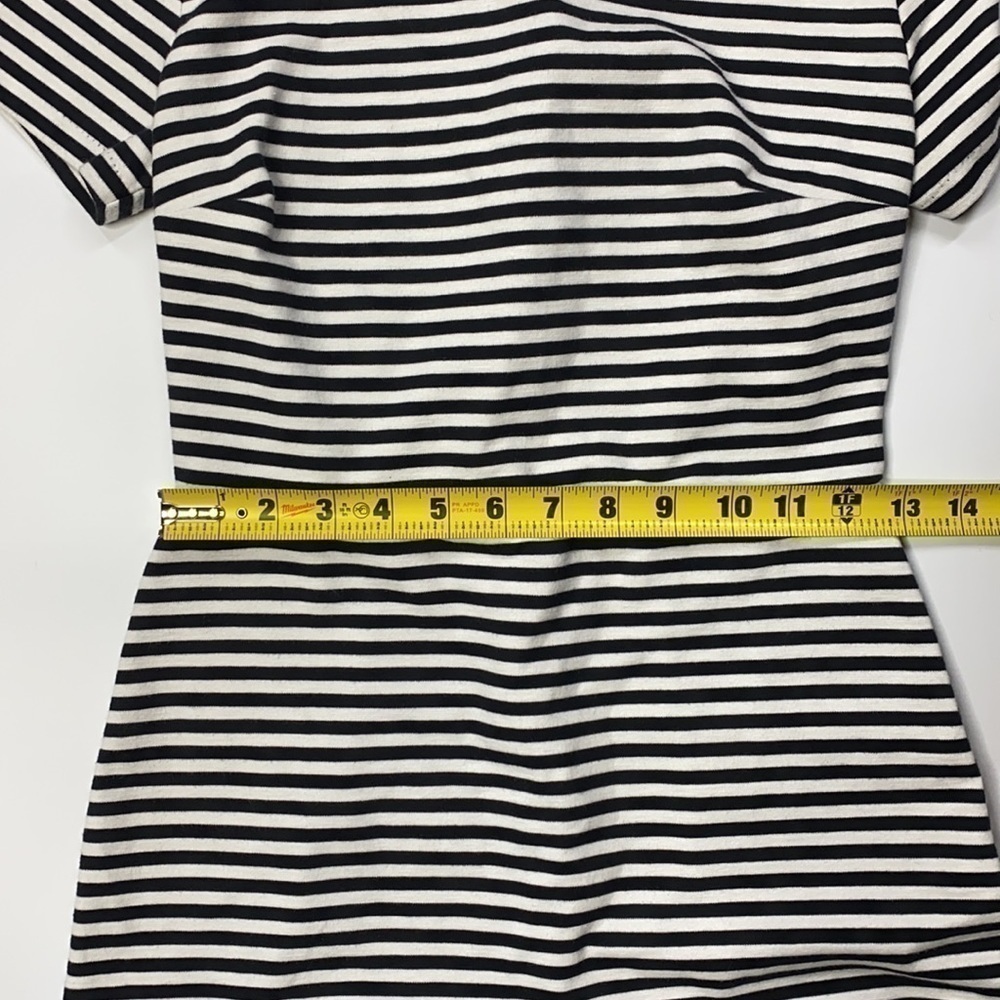 Old Navy Black White Striped Short Sleeve Dress - Picture 5 of 9
